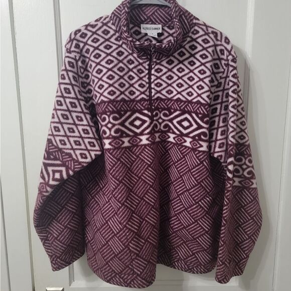 Alfred Dunner oversized 1/4 fleece pullover with pockets sz m - Picture 1 of 5